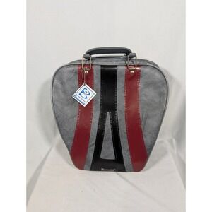 RARE VTG Brunswick Bowling Bag Gray Red Single Ball Storage